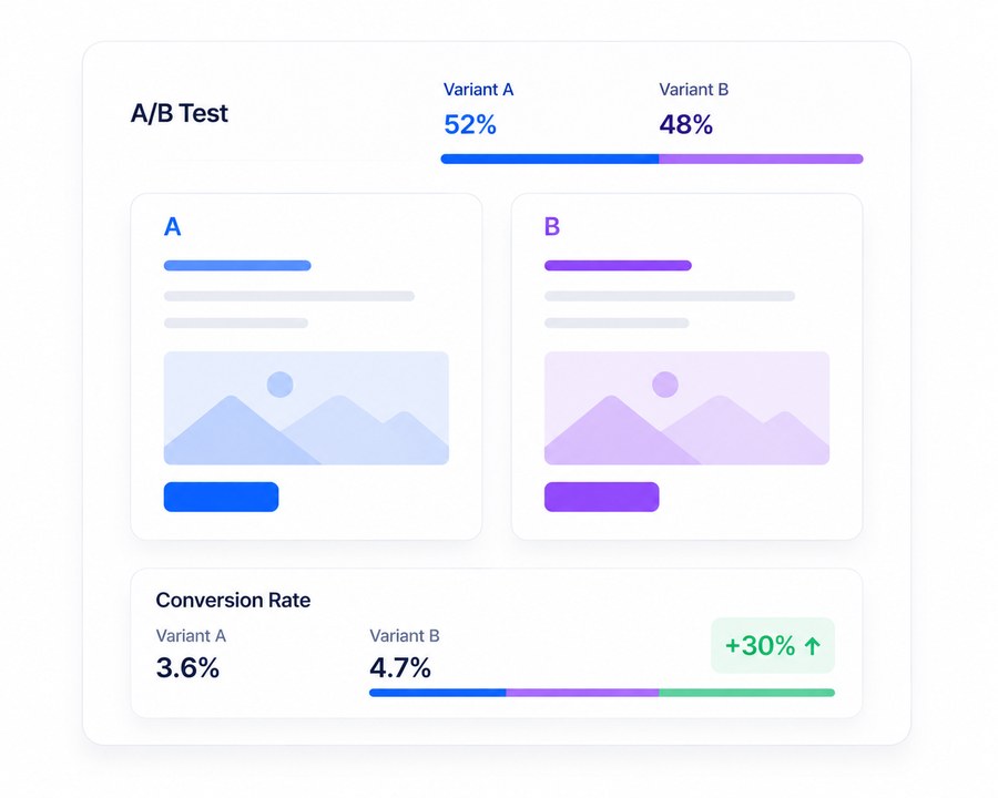 A/B testing and conversion optimization illustration