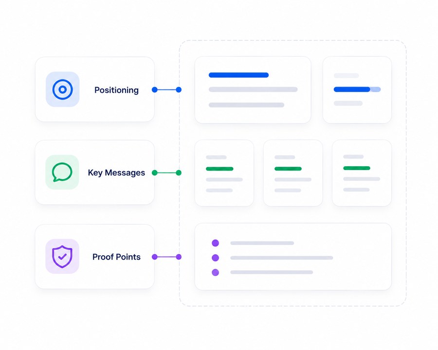 Product positioning and messaging framework illustration